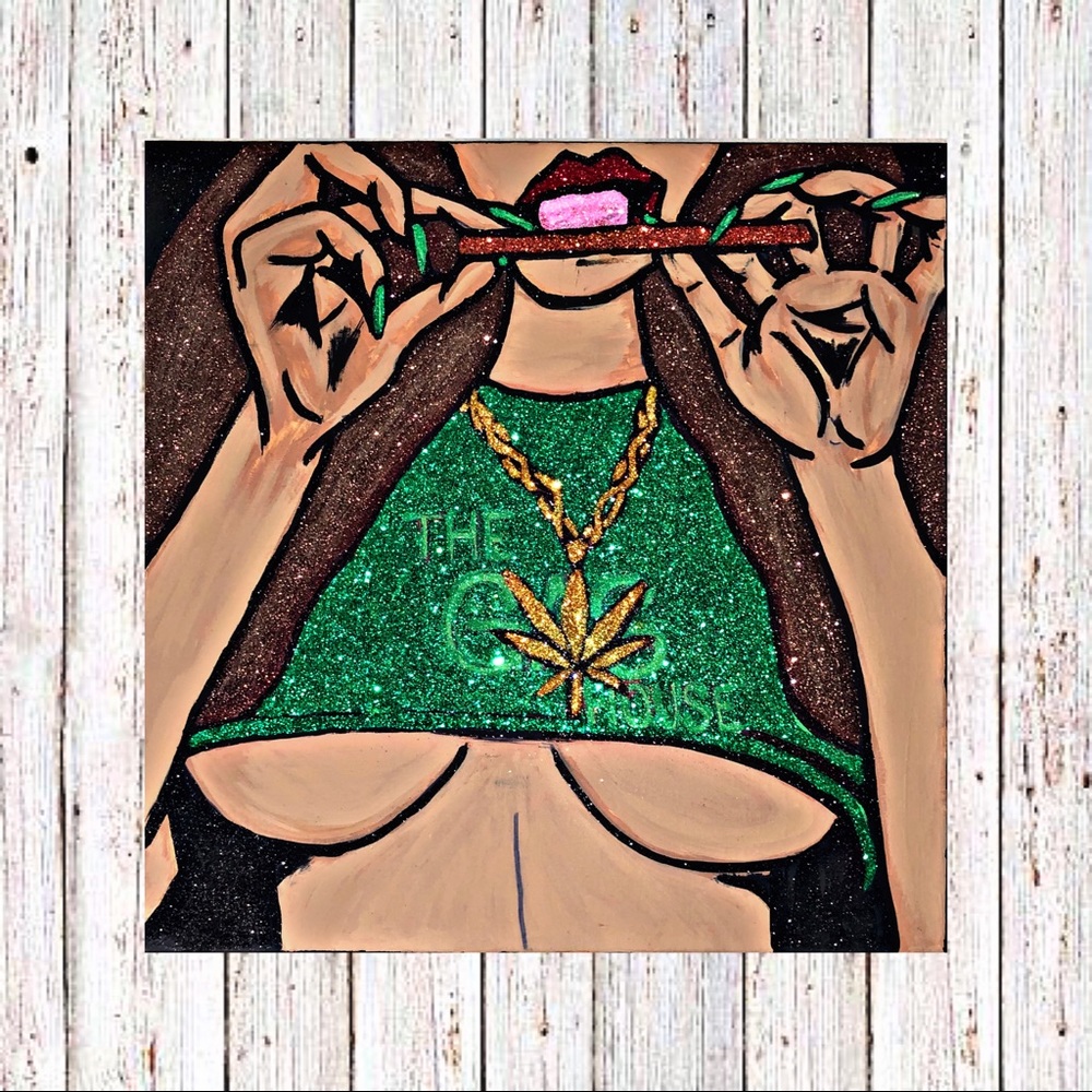 Roll Up Hand Painted Glitter Canvas